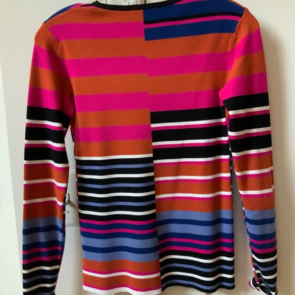 ELIE TAHARI THE SELINA GARDEN STRIPED CREWNECK SWEATER IN SIZE SMALL - Picture 15 of 16